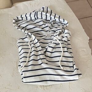 J. Crew Navy and White Striped 100% cotton Hoodie